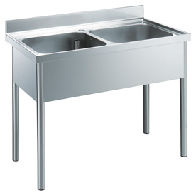 Electrolux Professional LG1225EN Premium Preparation 1200 mm Sink Unit with 2 Bowls (Code 133109)