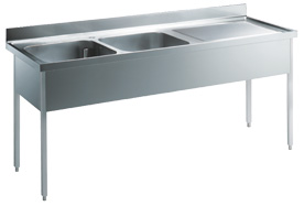 Electrolux Professional SL218DN Eco Preparation 1800 mm Sink with 2 Bowls - Right drain (Code 132906)