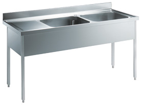 Electrolux Professional SL216SN Eco Preparation 1600 mm Sink with 2 Bowls - Left drain (Code 132905)