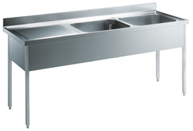 Electrolux Professional SL218SN Eco Preparation 1800 mm Sink with 2 Bowls - Left drain (Code 132907)