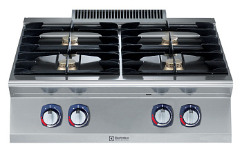 Electrolux Professional E7AAKTAOMEI Modulare Großküchengeräteserie 700XP Gas-Tischherd mit 4 Flammen je 5,5 kW (Code 371401)