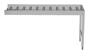Electrolux Professional HSLRCEP17 Handling System for Dishwasher Conveyor, long rollers with end plate (Code 863043)