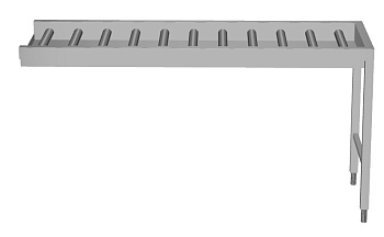 Handling System for Dishwasher Conveyor, long rollers with end plate (Code 863043)