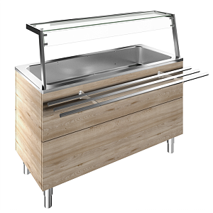 Electrolux Professional F11C4AF01W REFRIGERATED WELL, STATIC WITH FAN, 4GN H=900MM OVERSHELF W/LED LIGHTS (CODE 322095)