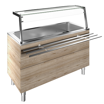 REFRIGERATED WELL, STATIC WITH FAN, 4GN H=900MM OVERSHELF W/LED LIGHTS (CODE 322095)