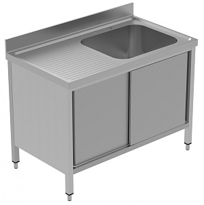 Electrolux Professional GLG1216SXP SINK CUPBOARD 1 BOWL+ L/H DRAINER 1200MM (Code 134134)