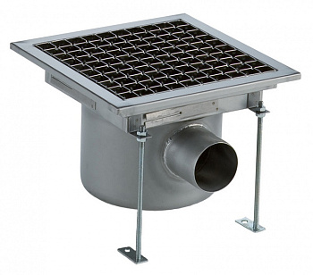 FLOOR DRAIN+GRATE-HORIZ. OUTLET 300X300 (328053)