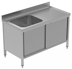 Electrolux Professional GLG1416DXP SINK CUPBOARD 1 BOWL+ R/H DRAINER 1400MM (Code 134135)
