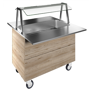 Electrolux Professional F11C3AW02S REFRIGERATED WELL, STATIC WITH FAN, 3GN+WHEELS H=900MM OVERSHELF W/LED LIGHTS (CODE 322031)