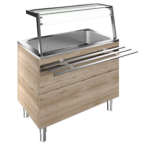 Electrolux Professional F10C3AF01W REFRIGERATED WELL, STATIC, 3GN H=900MM OVERSHELF W/LED LIGHTS (CODE 322091)