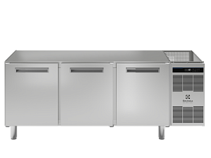 Electrolux Professional BPLEF3NN Pastry and Bakery Line 3 Door Freezer Counter, -24°/-10°C, 600X400 grid, no top (Code 728975)
