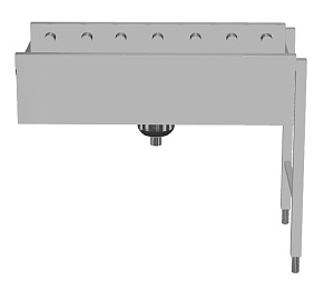 Electrolux Professional HSSRDB11 Handling System for Dishwasher Short roller conveyors with deep basin (Code 865211)