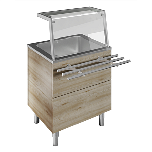 Electrolux Professional F01H2AF01W BAIN-MARIE, WATER, SINGLE WELL, 2GN H=900MM OVERSHELF W/LED LIGHTS (CODE 322075)