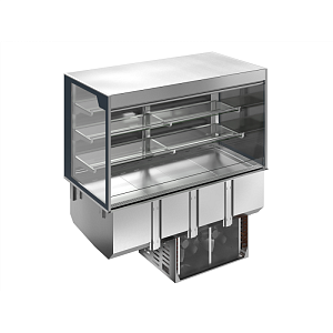 Electrolux Professional D15C4 DROP-IN REFRIGERATED WELL WITH REFRIGERATED DISPLAY, SQUARED, MEDIUM SERVICE - 4 HOURS - 4GN (CODE 341062)
