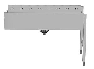 Electrolux Professional HSSRDB13 Handling System for Dishwasher Short roller conveyors with deep basin (Code 863068)