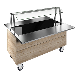 Electrolux Professional F04H4KW02S TEMPERED GLASS TOP, 4GN+WHEELS H=750MM OVERSHELF W/LED LIGHTS (CODE 322059)