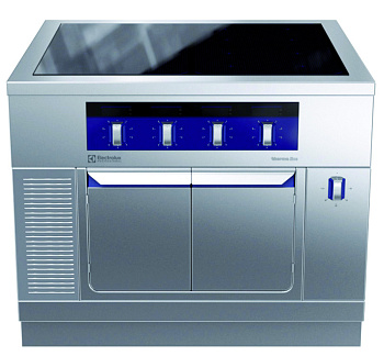Electrolux Professional MCJDEAJ4AO Modulare Großküchengeräteserie thermaline 90 - Vollflächen-Induktionskochfeld auf Wärmeschrank, 4 Zonen, einseitig bedienbar - H2 (Code 589691)