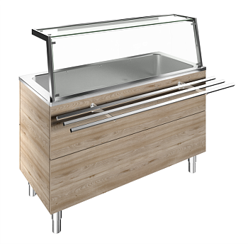 BAIN-MARIE, WATER, SINGLE WELL, 4GN H=900MM OVERSHELF W/LED LIGHTS (CODE 322077)
