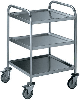 3-TIER SERVICE TROLLEY W/HANDLE 600 MM (Code 361202)