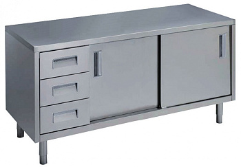 TABLE W/3 L/H DRAWERS+2 SLIDING D.1600MM (132691)