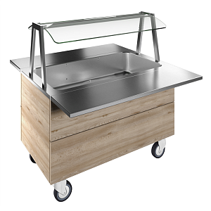 Electrolux Professional F03H3KW02S BAIN-MARIE, AIR VENTILATED, 3GN+WHEELS H=750MM OVERSHELF W/LED LIGHTS (CODE 322055)