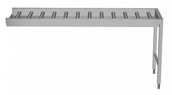 Handling System for Dishwasher Conveyor, long rollers with end plate (Code 863045)