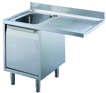 Standard Preparation 1200 mm Cupboard Sink for Dishwasher with 1 Bowl & Right Drainer (Code 132928)