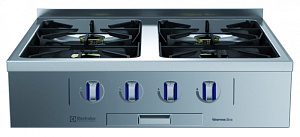 Electrolux Professional MBGGBBHOVI Modular Cooking Range Line thermaline 85 - 4-Burner Gas Top with Ecoflam, 1 Side, Backsplash (Town Gas) (Code 593106)
