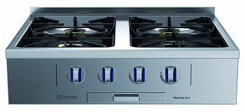Modular Cooking Range Line thermaline 85 - 4-Burner Gas Top with Ecoflam, 1 Side, Backsplash (Town Gas) (Code 593106)