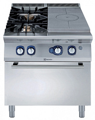 Electrolux Professional E9STGHT0G0 GAS SOLID TOP+2 BURNERS+GAS OVEN 800MM (Code 391257)
