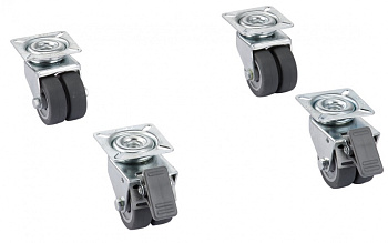 4 SWIVELLING WHEELS (2 W/ BRAKE) D=50MM (Code 881035)