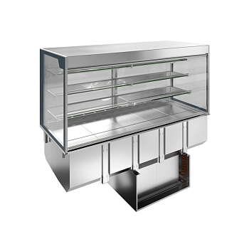 DROP-IN REFRIGERATED WELL WITH REFRIGERATED DISPLAY, SQUARED, MEDIUM SERVICE - 4 HOURS - 5GN (CODE 341063)