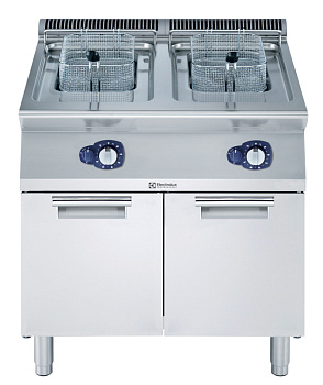 Electrolux Professional E7KKETBAMEI Modulare Großküchengeräteserie 700XP Freistehende Gasfritteuse mit zwei Becken, 15 Liter (Code 371421)
