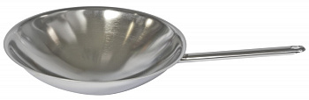 S/S INDUCTION WOK PAN+S/S HANDLE D=360MM (Code 911587)
