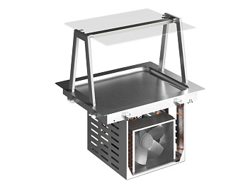 Drop-In Drop-in refrigerated stainless steel surface (2 GN container capacity) with A overshelf (Code 341171)