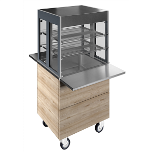Electrolux Professional F19C2AW00S REFRIGERATED WELL WITH REFRIGERATED DISPLAY, COMPACT, 2GN+WHEELS H=900MM OVERSHELF W/LED LIGHTS (CODE 322036)