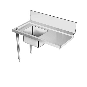 Electrolux Professional BHRPT6B11L Handlingsystem für Korbtransportmaschinen Vorspültisch mit Becken, 1300 mm, Laufrichtung L > R (Code 865407)