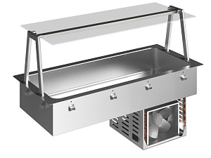 Electrolux Professional D10C4O Drop-In Drop-in refrigerated well, static (4 GN container capacity) with A overshelf (Code 341179)