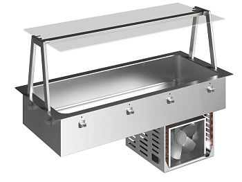 Drop-In Drop-in refrigerated well, static (4 GN container capacity) with A overshelf (Code 341179)