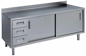 Electrolux Professional MTA2010SXP TABLE+UPST. 3 L/H DRAW.+2 SLIDING D.2000 (132698)