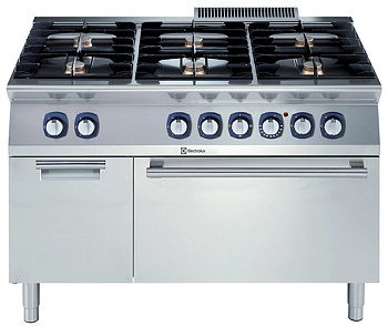 Electrolux Professional E7GCGL6C20 6-FLAMM.-GASHERD +ELT.OFEN +SCHRANK 1200 (Code 371006)