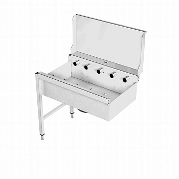 Handling System for Dishwasher Short roller conveyors with deep basin and splashback (Code 863071)