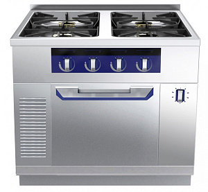 Electrolux Professional MCQIEBJCVO Modular Cooking Range Line thermaline 90 - 4-Burner Gas Top on Static Gas Oven, 1 Side with Backsplash, H=700 (Town Gas) (Code 593349)