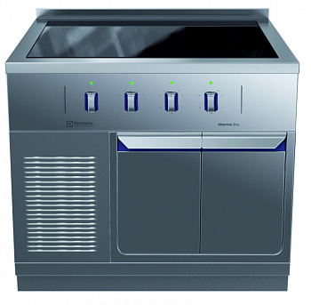 Modular Cooking Range Line thermaline 85 - 4 Zone Full Surface Induction Top on Cupboard Base, 1 Side, Backsplash (H2) (Code 588447)