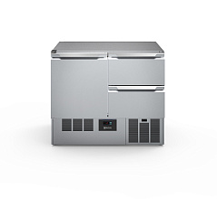 Electrolux Professional SAL25N12 Digitale Kühltische Kompakt-Kühltheke mit 1 Tür und 2 Schubladen 250lt, +2+10°C, AISI 304, ohne Arbeitsplatte (Code 725105)
