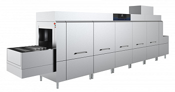 Warewashing Flight type dishwasher, 3 tanks, 8200 dishes/h, electric, 950mm loading, 1300mm unloading (Code 520716)