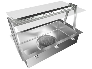 Drop-In Drop-in bain-marie, air ventilated, with one well (3 GN container capacity) and A overshelf (Code 341160)