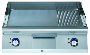 Modular Cooking Range Line 700XP 800mm Electric Fry Top, Smooth and Ribbed Brushed Chrome Plate (Code 371329)