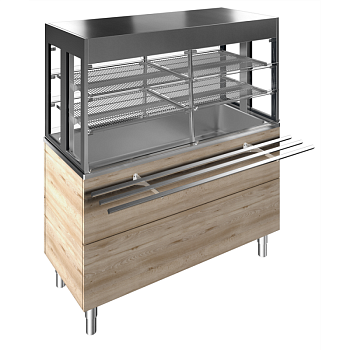 REFRIGERATED WELL WITH REFRIGERATED DISPLAY, COMPACT, 4GN H=900MM OVERSHELF W/LED LIGHTS (CODE 322101)