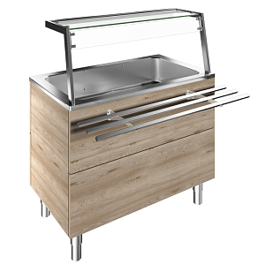 Electrolux Professional F11C3AF01W REFRIGERATED WELL, STATIC WITH FAN, 3GN H=900MM OVERSHELF W/LED LIGHTS (CODE 322094)
